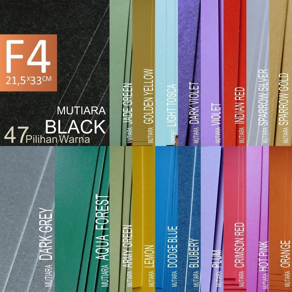 Jual kertas Jasmine folio f4 paper flower kertas hitam abu hijau kuning ...