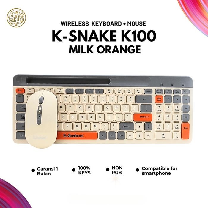 Jual K-Snake K100 Full Wireless Keyboard and Mouse NON RGB Light. 100% ...