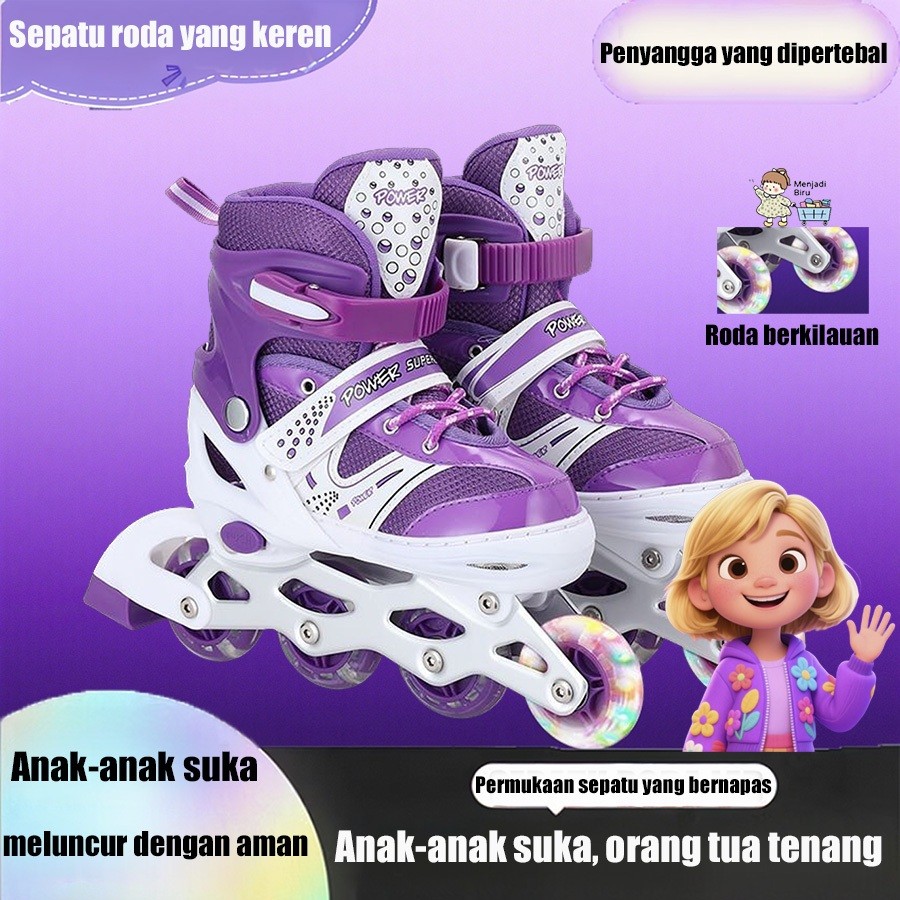 Jual Sepatu Roda Anak 3-10 Tahun - Set Lengkap dengan Roda LED Berkedip ...
