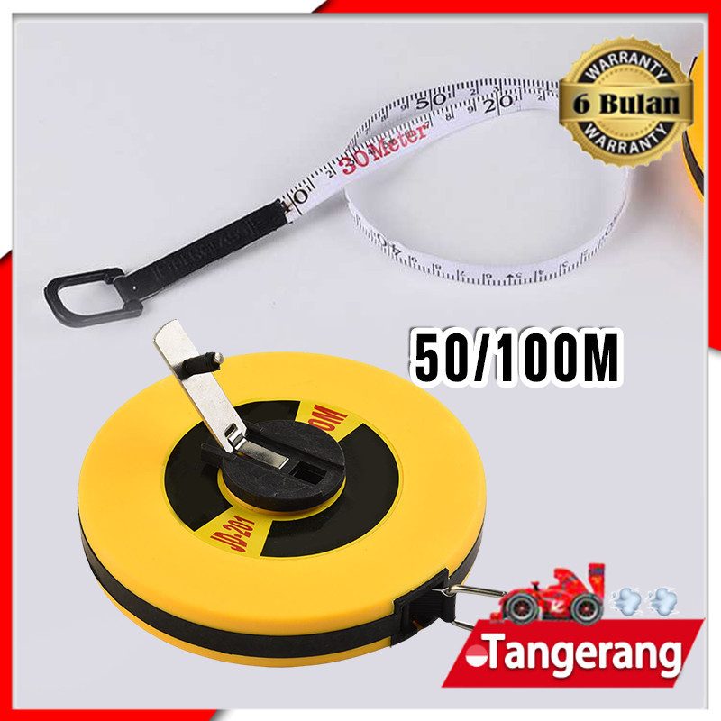 Jual Meteran Fiberglass Kain 50/100 Meter Measuring Tape Alat Ukur ...