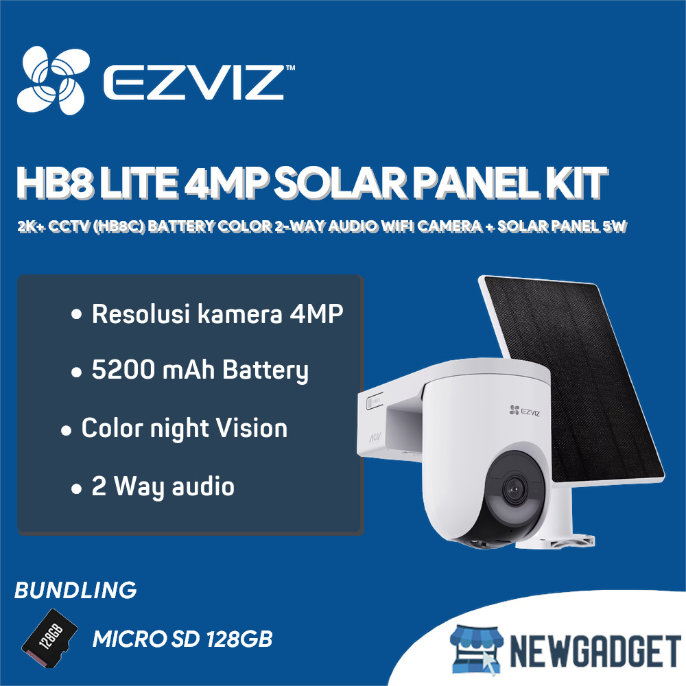 Jual EZVIZ HB8 LITE 4MP SOLAR PANEL KIT 2K+ CCTV OUTDOOR BATTERY COLOR ...