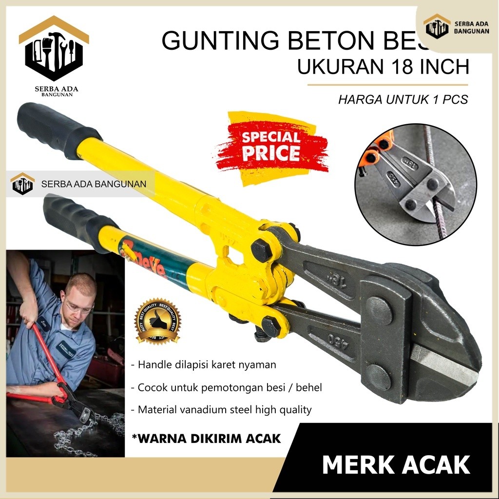 Jual SAB Gunting Besi Beton 18” | Pemotong Rantai Kawat 450mm | Bolt ...