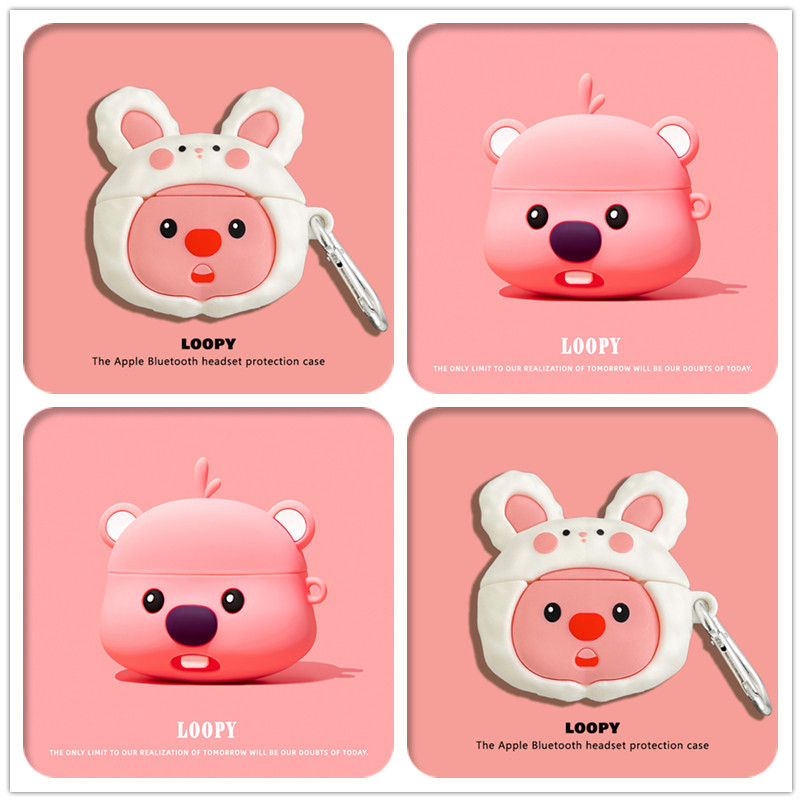 Jual Casing AirPods Loopy Kartun Lucu untuk AirPods Gen 1 2 3 Pro Pro2  Penutup dengan Kait | Shopee Indonesia