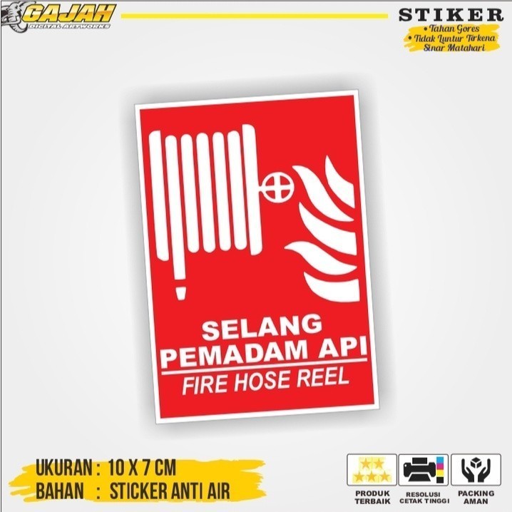 Jual Stiker Sign Selang Pemadam Api / Stiker Simbol Penanda Selang ...