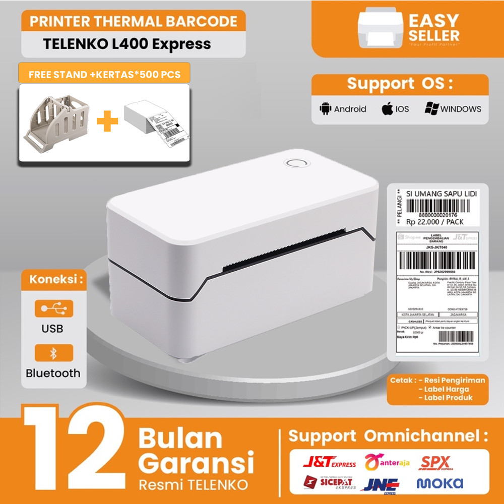 Jual Printer Barcode Thermal Resi Pengiriman A6 TELENCO L400 USB ...