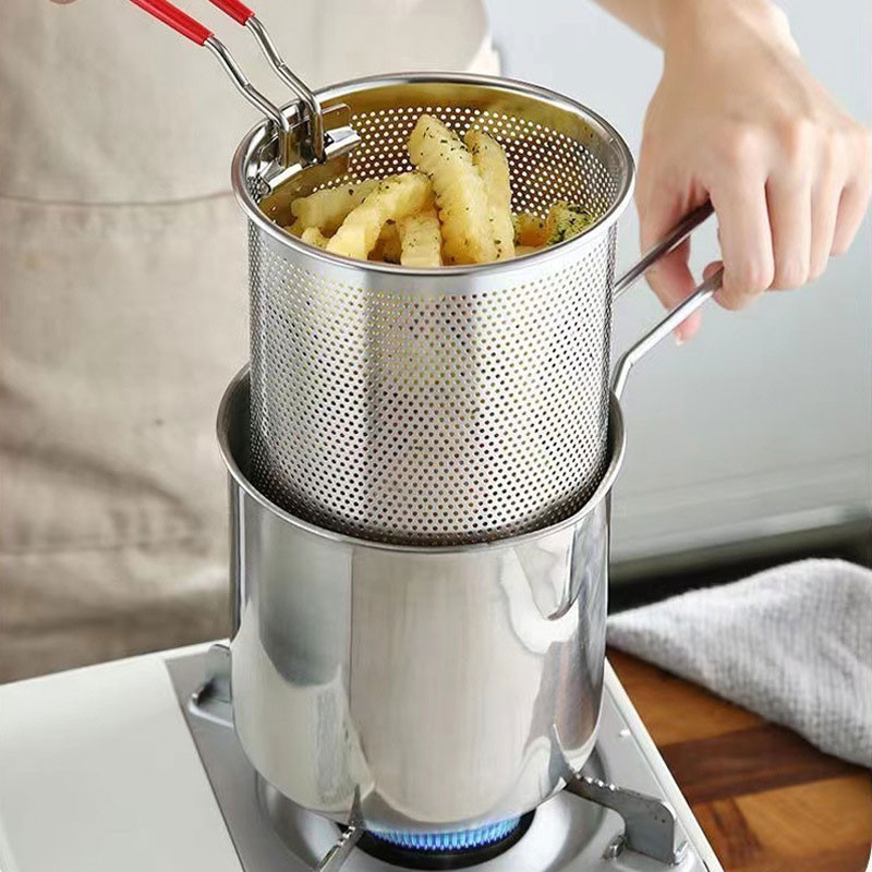Jual Stainless Steel Deep Frying Pot Tempura French Fries Fryer