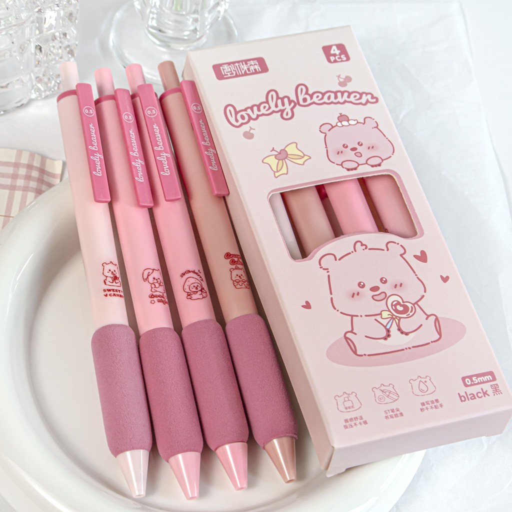 Jual TERFAVORIT PULPEN GEL MEKANIK ISI 4 PCS MOTIF, CAPYBARA, LOOPY DLL ...