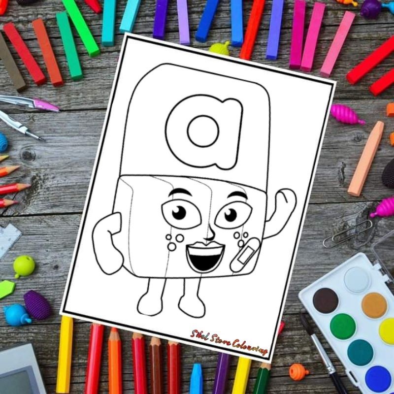 Jual COD Kertas Mewarnai Gambar Seri Alphablocks (Huruf Kecil ) a to z ...