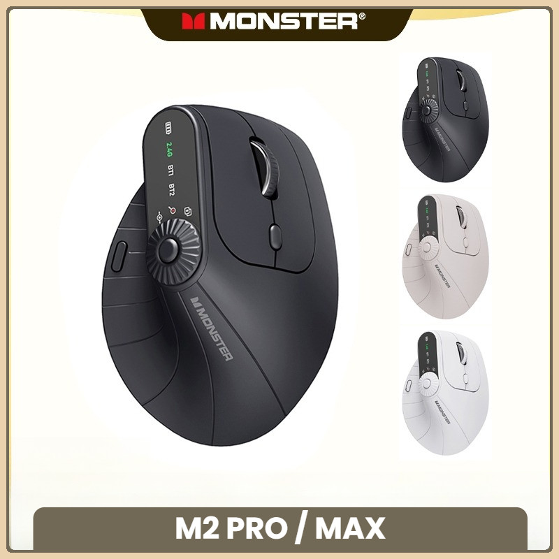 Jual Monster M2 PRO Ergonomic Vertical Wireless Mouse Dual Mode ...