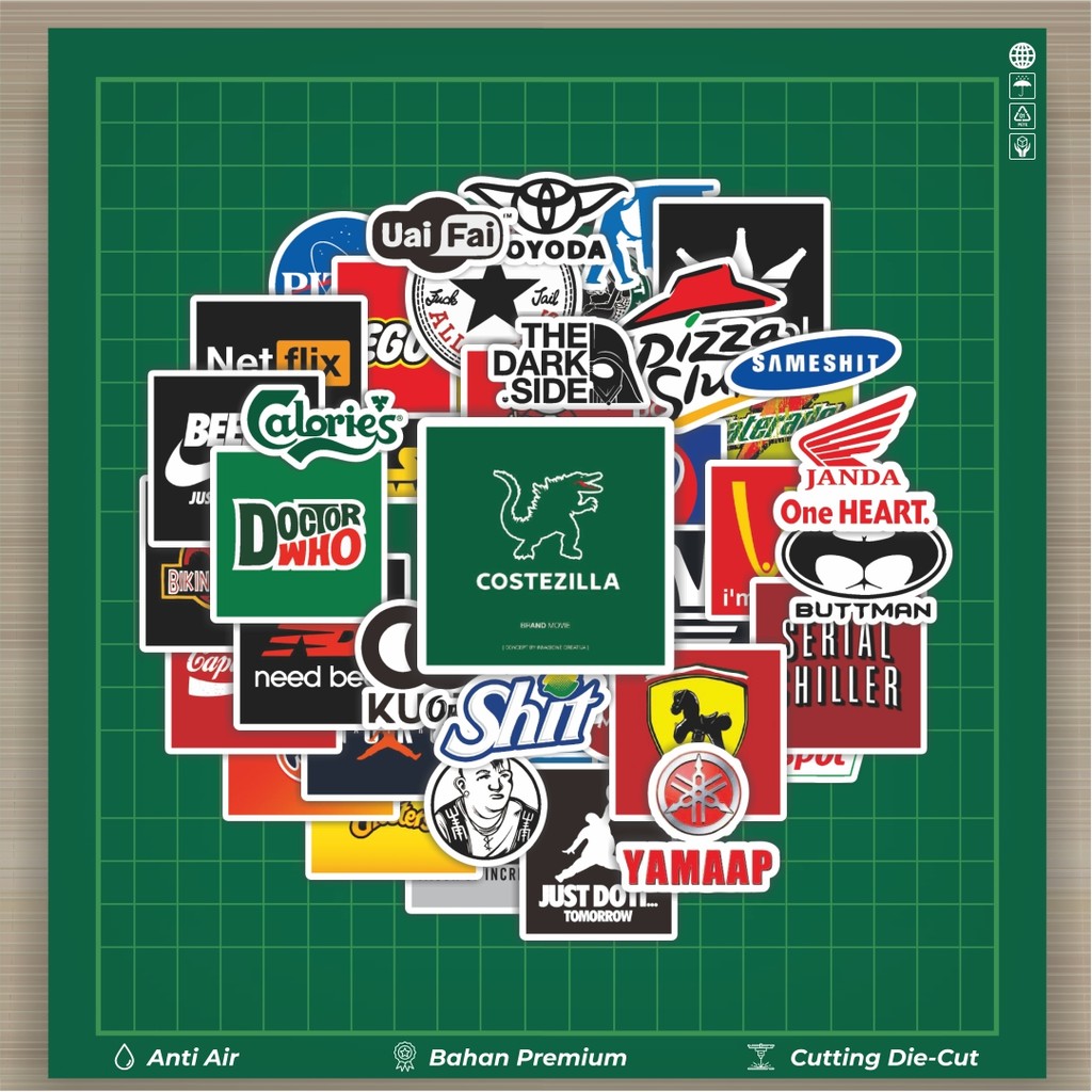 Jual HOT 50 PCS STIKER Stiker Random Logo Parodi Versi 1 Stiker Fashion ...