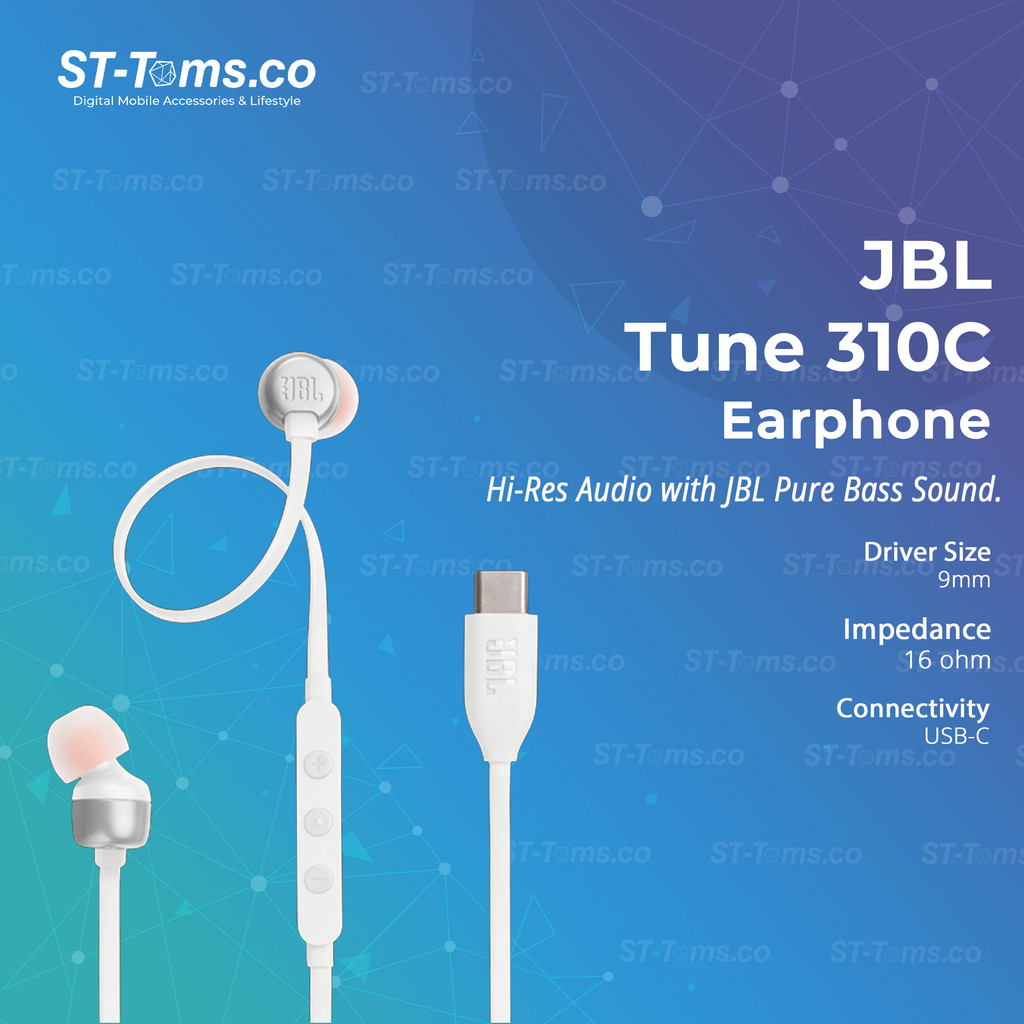 JBL TUNE 310C 310 C T310C T 310 C USB-C Wired Hi-Res In-Ear Earphones - Main Image