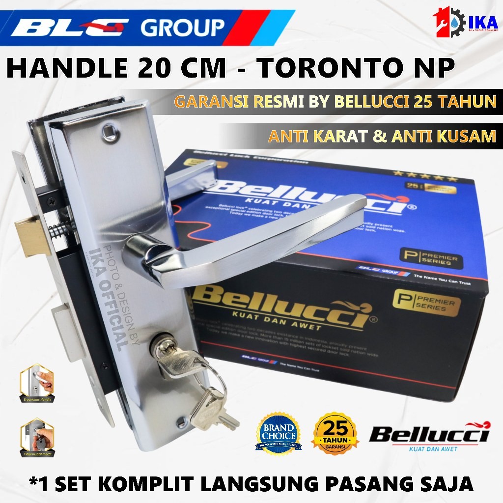 Jual SAB Slot Kunci Handle Handel Bellucci Toronto Silver Hendel Pintu ...