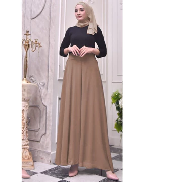 Celana Kulot Wanita Panjang Payung Jumbo Full Puring Ceruty Pakaian Bawahan Fashion Muslim