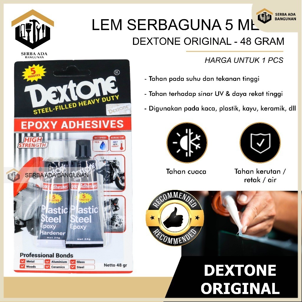 Jual SAB Lem Dextone 5 Minute Asli original 100% Plastic Steel Epoxy ...