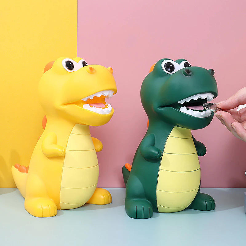 Celengan Anak Mainan dinosaurus Pajangan anak laki-laki anti jatuh celengan hiasan rumah Creative Kartun Lucu Hadiah