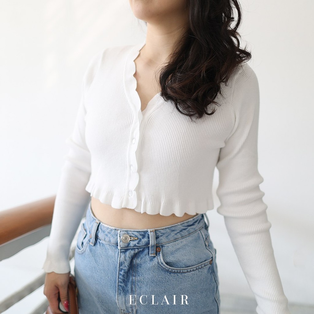 Jual ECLAIR Collection - Clara Crop Cardi | Shopee Indonesia