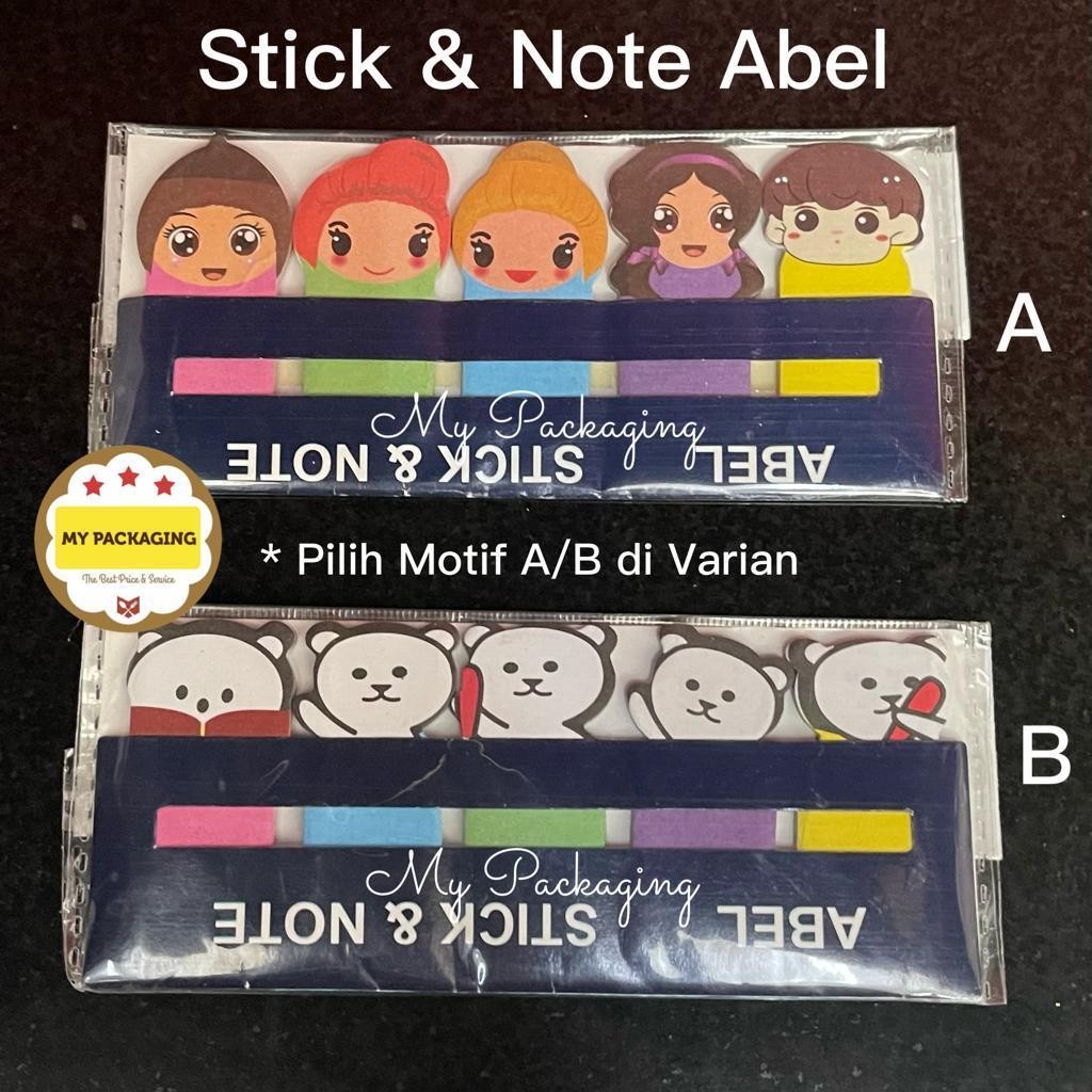Jual Stick & Note Abel 5 Warna dan Gambar (per warna isi 20 lembar ...