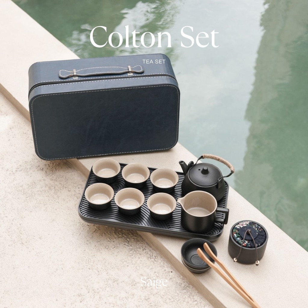 Jual [SAIGE] COLTON Tea Set Hampers Murah Kado Unik Minimalis Leather ...