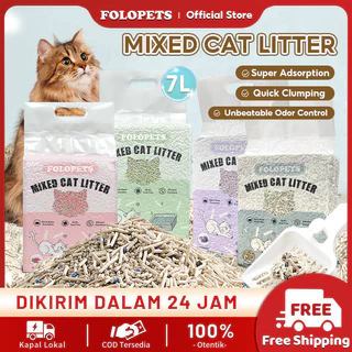 FOLOPETS Pasir Kucing Tofu / Tofu Cat Litter 7 Litre 2.5kg Comfor Tofu Cat Litter