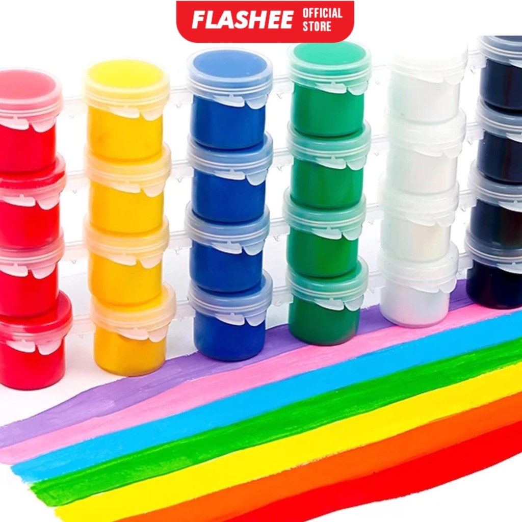 Jual Flashee 1 Set Cat Lukis Akrilik Mini Ukuran 3 ml 12 Warna Cat ...