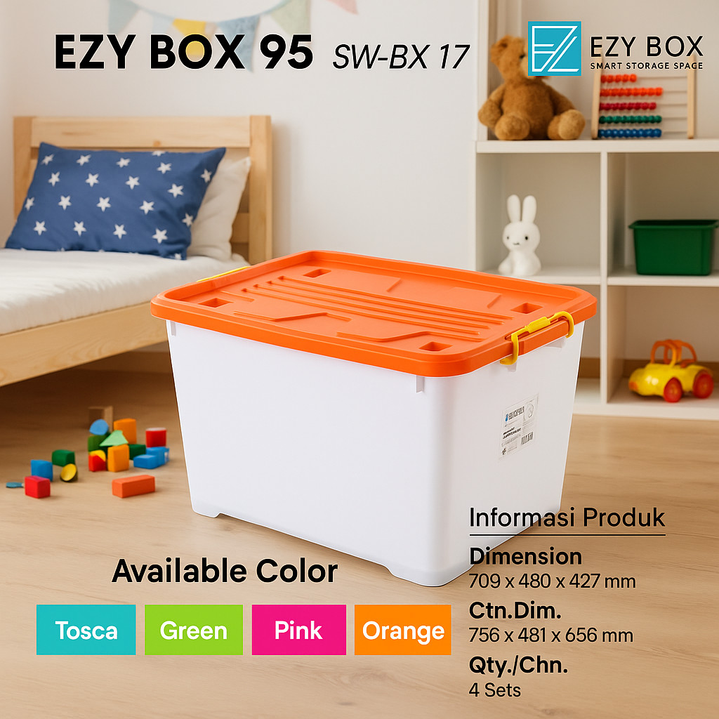 Jual EZY Container Box 95 Liter | Tempat Penyimpanan Multifungsi ...