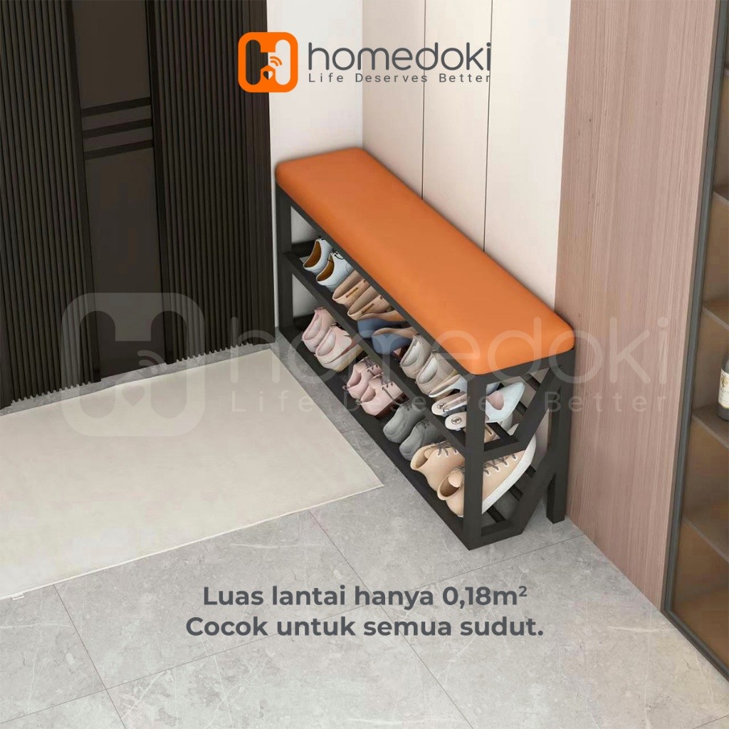 Jual Homedoki Rak Sepatu Kursi/Tempat Sepatu/Rak Sepatu Susun Tertutup ...