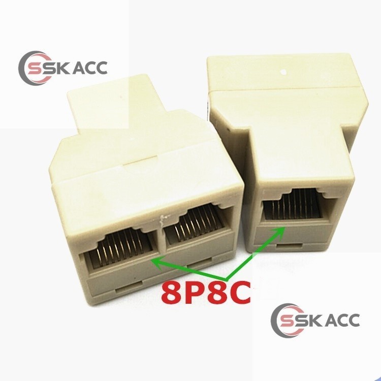 Jual RJ45 Splitter 1x2 Ethernet LAN Divider Network Connector Adapter ...