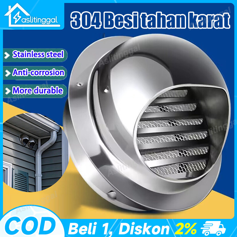 Jual 150mm / 6 inch Wall Air Vent Grille Ducting Ventilation Extractor ...