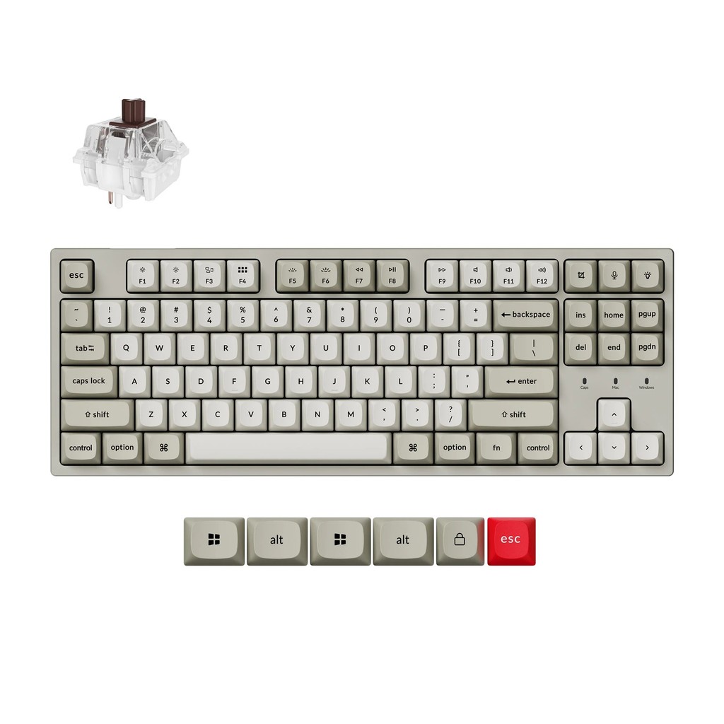 Jual Keychron C1 Pro 8K QMK Wired Custom Mechanical Keyboard TKL Layout ...