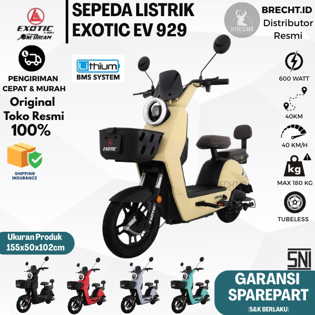 Sepeda Listrik EXOTIC EV 929 600 Watt Baterai Lithium E Bike by Pacific Exotic EV929 EV-929