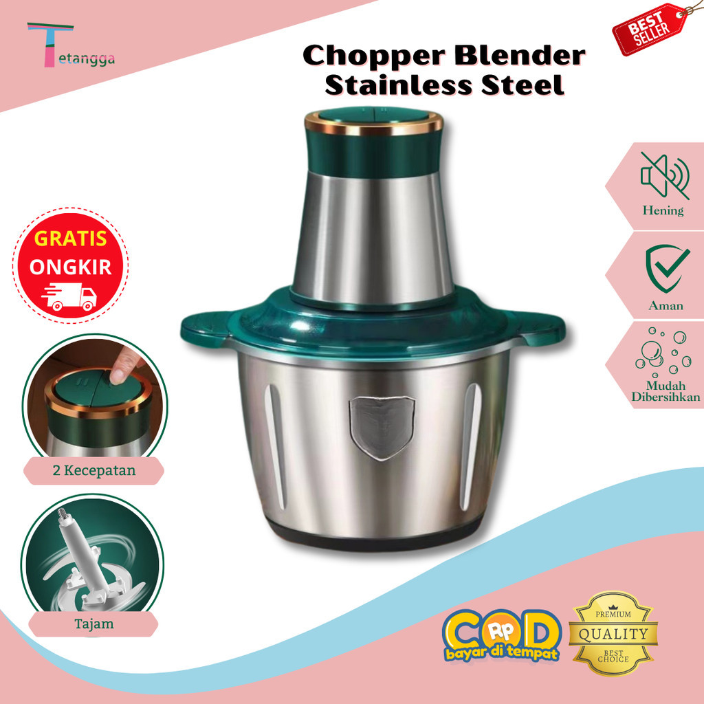 Jual 2L Blender Daging Chopper Stainless Penggiling Daging Multifungsi ...