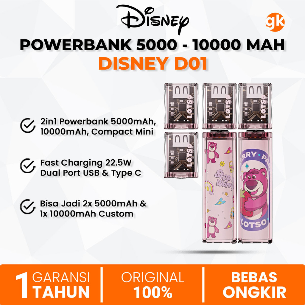 Jual Thinkplus x Disney D01 Mini Power Bank Fast Charging 22.5W Dual ...