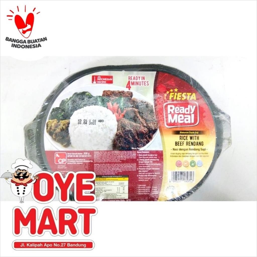 Jual FIESTA READY MEAL RICE WITH BEEF RENDANG 320GR / NASI DENGAN ...