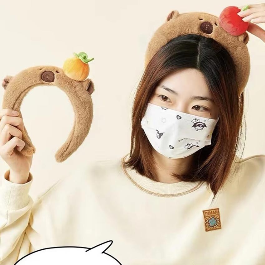 Jual Cute Capybara Series Fluffy Headband / Bando Karakter Capibara ...