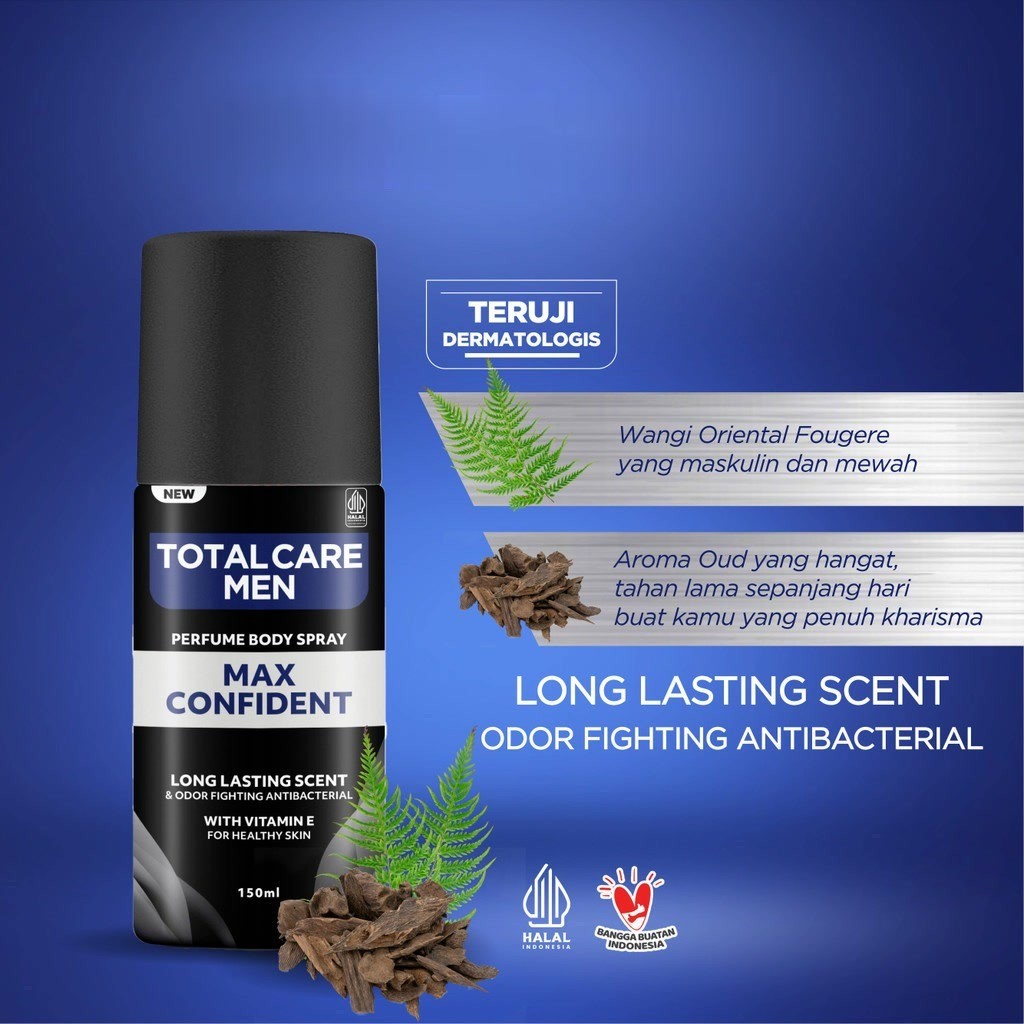 Jual Total Care Men Perfume Body Spray Max Confident 150ml | Man Corner ...