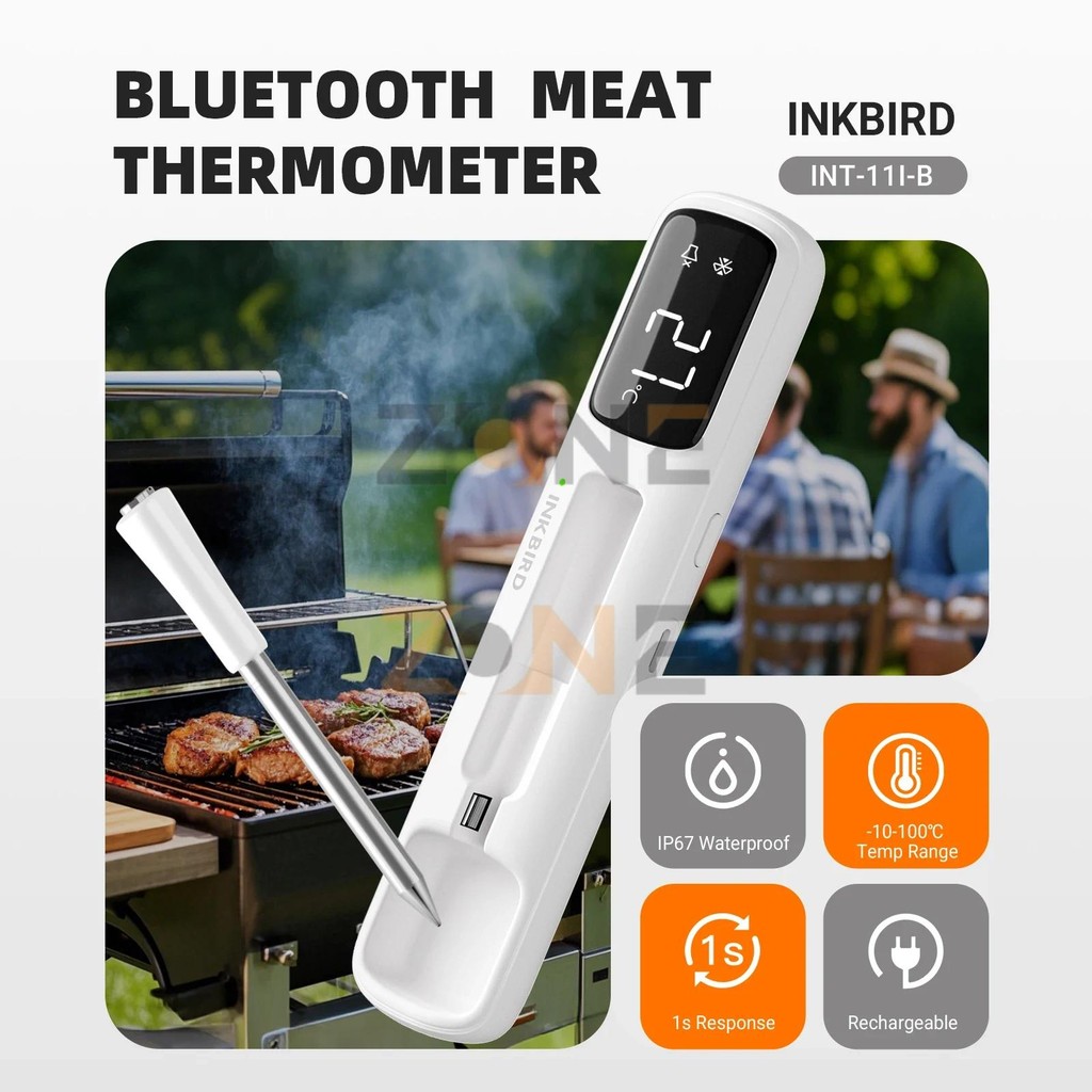 Jual Termometer Daging Wireless Alat Ukur Kematangan Daging Portabel ...