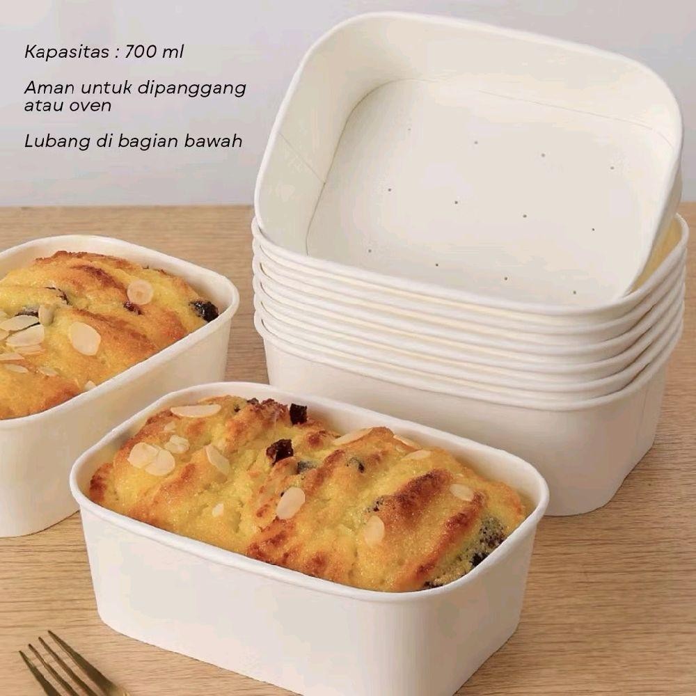 Jual Cup Chiffon Kotak 750ml isi 10pcs / Cup Roti Oven Persegi Panjang ...
