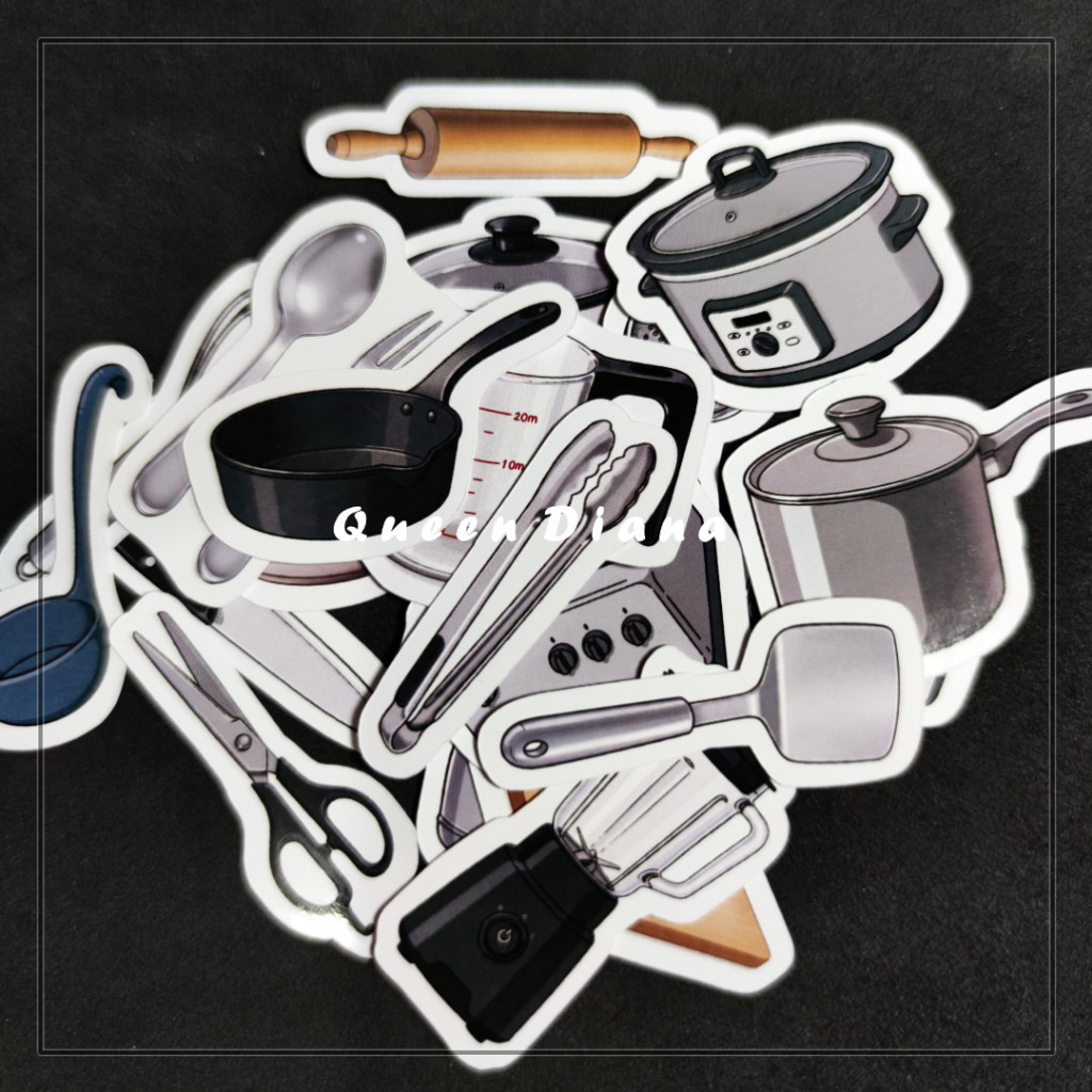 Jual STIKER ALAT MASAK STICKER GLOSSY GAMBAR MACAM-MACAM ALAT MASAK ISI ...