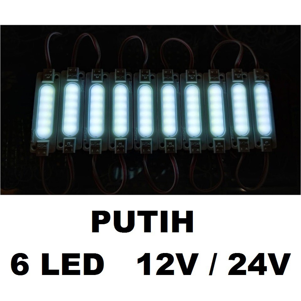 Jual Modul Lampu LED Module COB 6 Mata 7018 6818 12 / 24 Volt 12V 24V ...