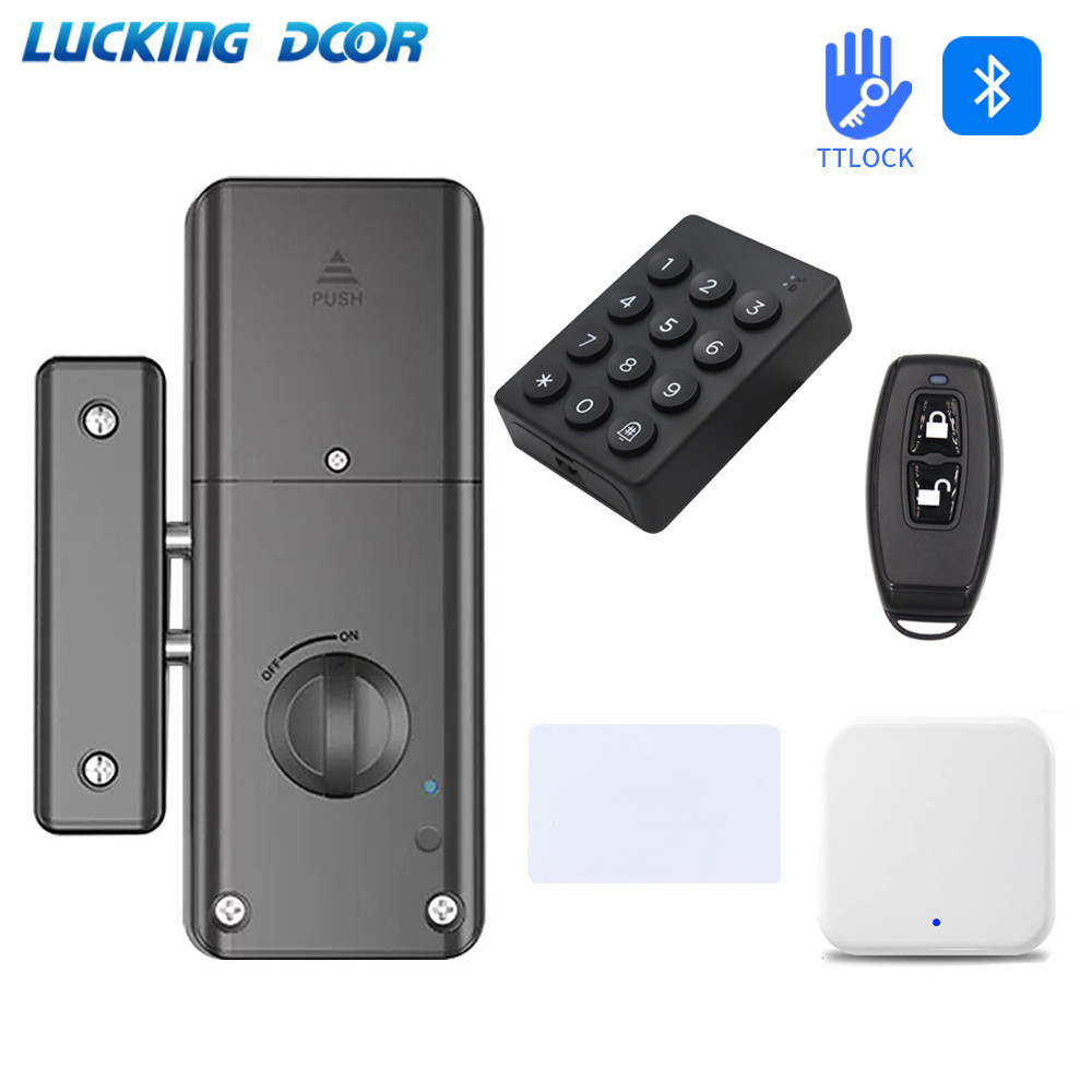 Jual Invisible Door Lock with Wireless Keypad TTLOCK Wooden Door Lock ...