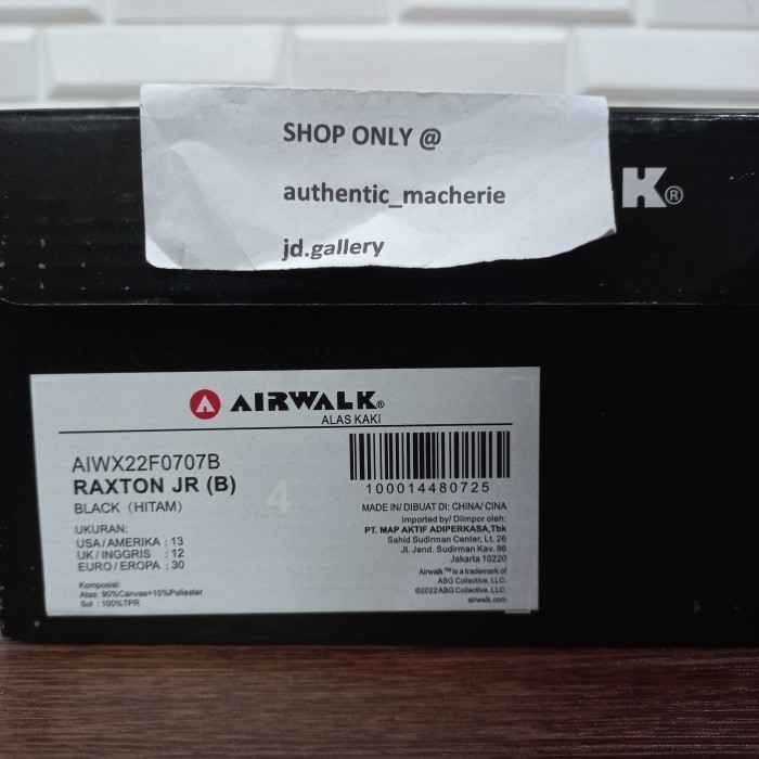 Jual ORIGINAL SALE 70%SEPATU AIRWALK RAXTON JR BLACK KIDS | Shopee ...
