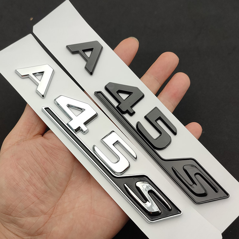 Jual 3d ABS Chrome Black A45 S Logo A45S Emblem Sticker Trunk Car ...
