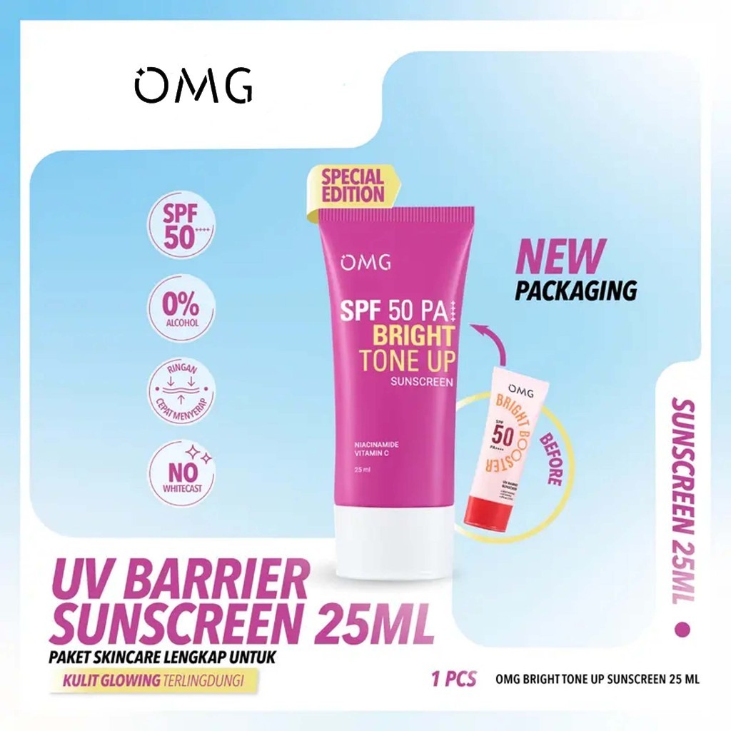 Jual OMG Oh My Glow Bright Tone Up UV Barrier Sunscreen SPF 50 PA++ ...