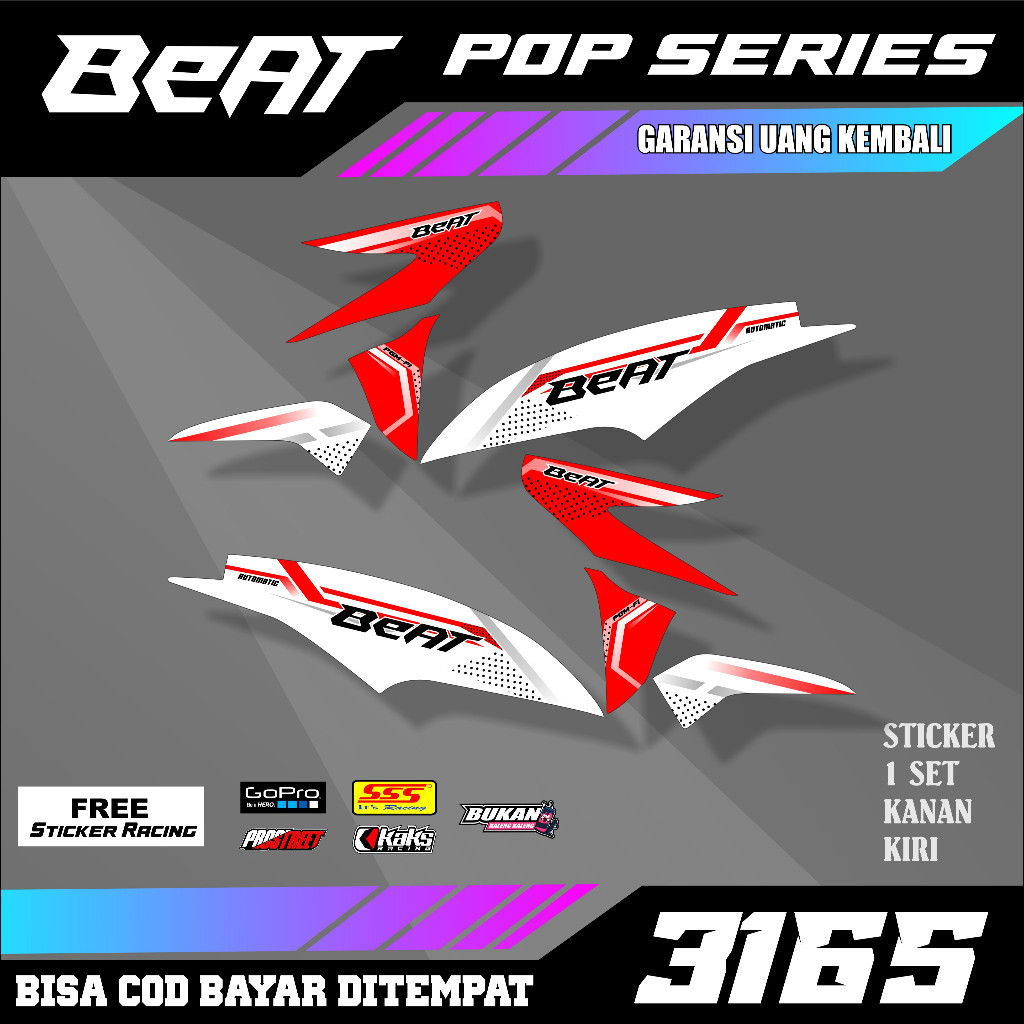 Jual STRIPING BEAT POP KODE M3165 STICKER MOTOR HONDA BEAT POP SEMI ...