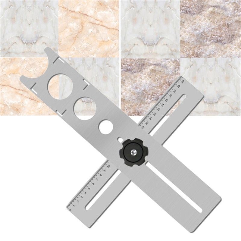Jual 40/60cm Alat Bantu Locator Penentu Lubang Keramik/ Puncher ruler ...