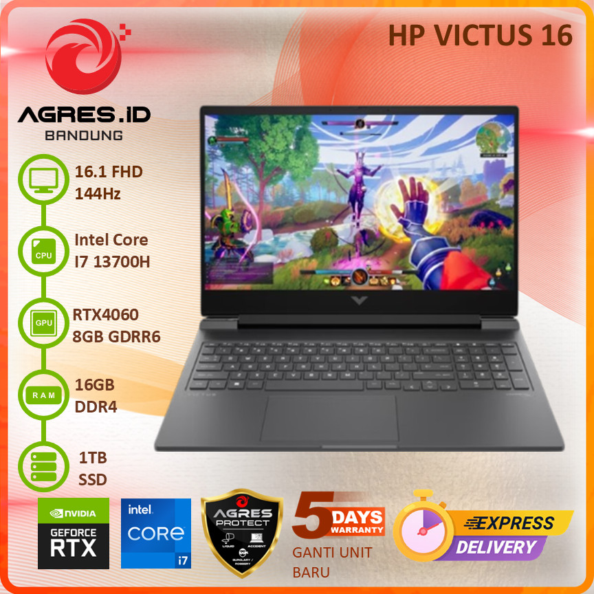 Jual HP VICTUS 16 R0888TX I7 13700HX RTX4060 16GB 1TB 16.1FHD 144HZ ...
