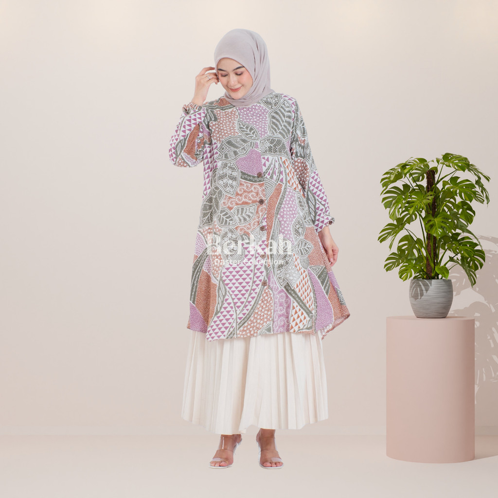 Atasan Batik Tunik Modern Rayon Surya Teja 4
