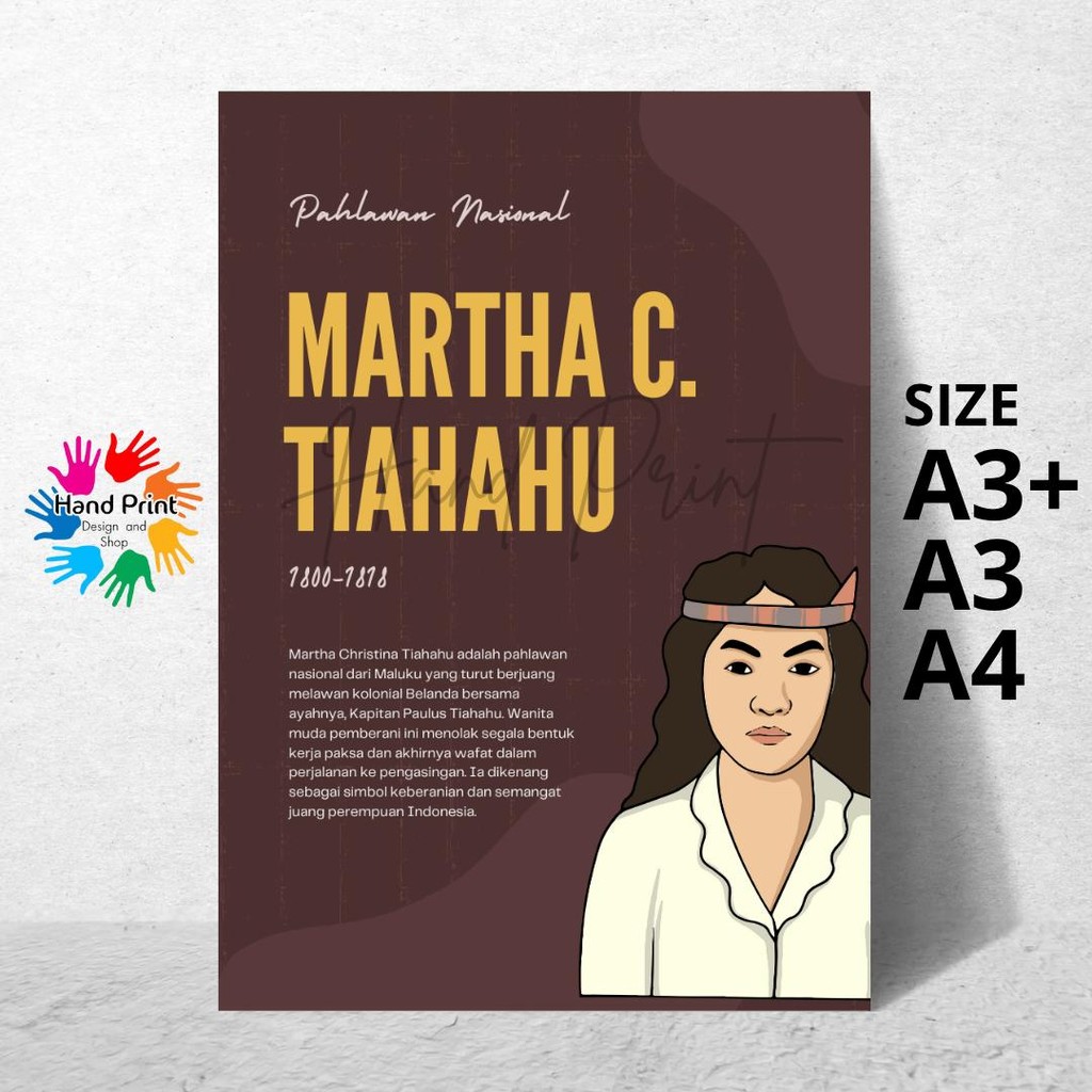 Jual Cetak Poster Pahlawan Martha C tiahayu Size A3+ | Shopee Indonesia