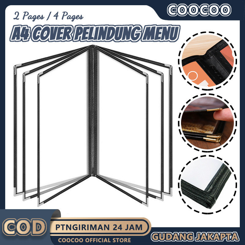 Jual 2/4 pages - A4 Cover Pelindung Menu/Buku Menu Restoran Kulit Cover ...