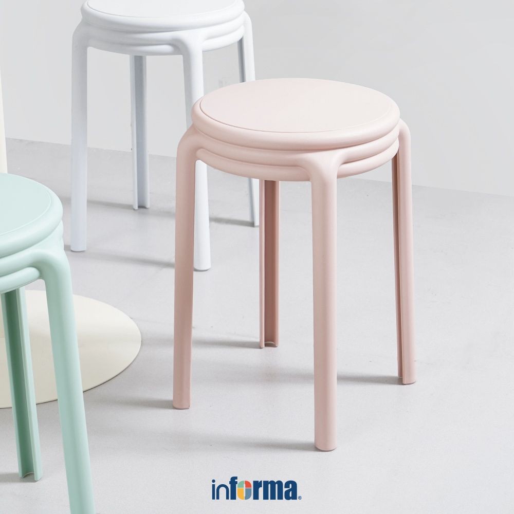 Jual Informa Haldon Bangku - Pink Multipurpose Stool Bangku Makan Cafe ...